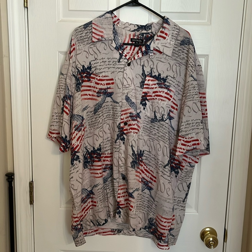 Men’s  George USA short sleeve casual shirt XL 100% rayon in great condition